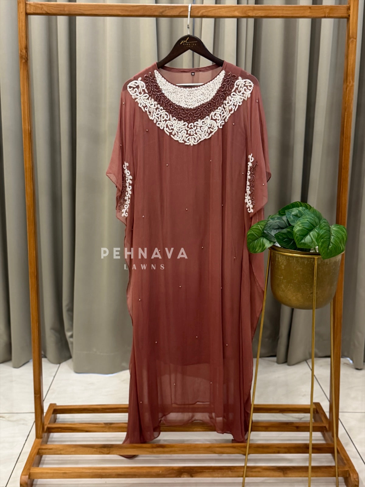 Pearl Embroidered Kaftan Set