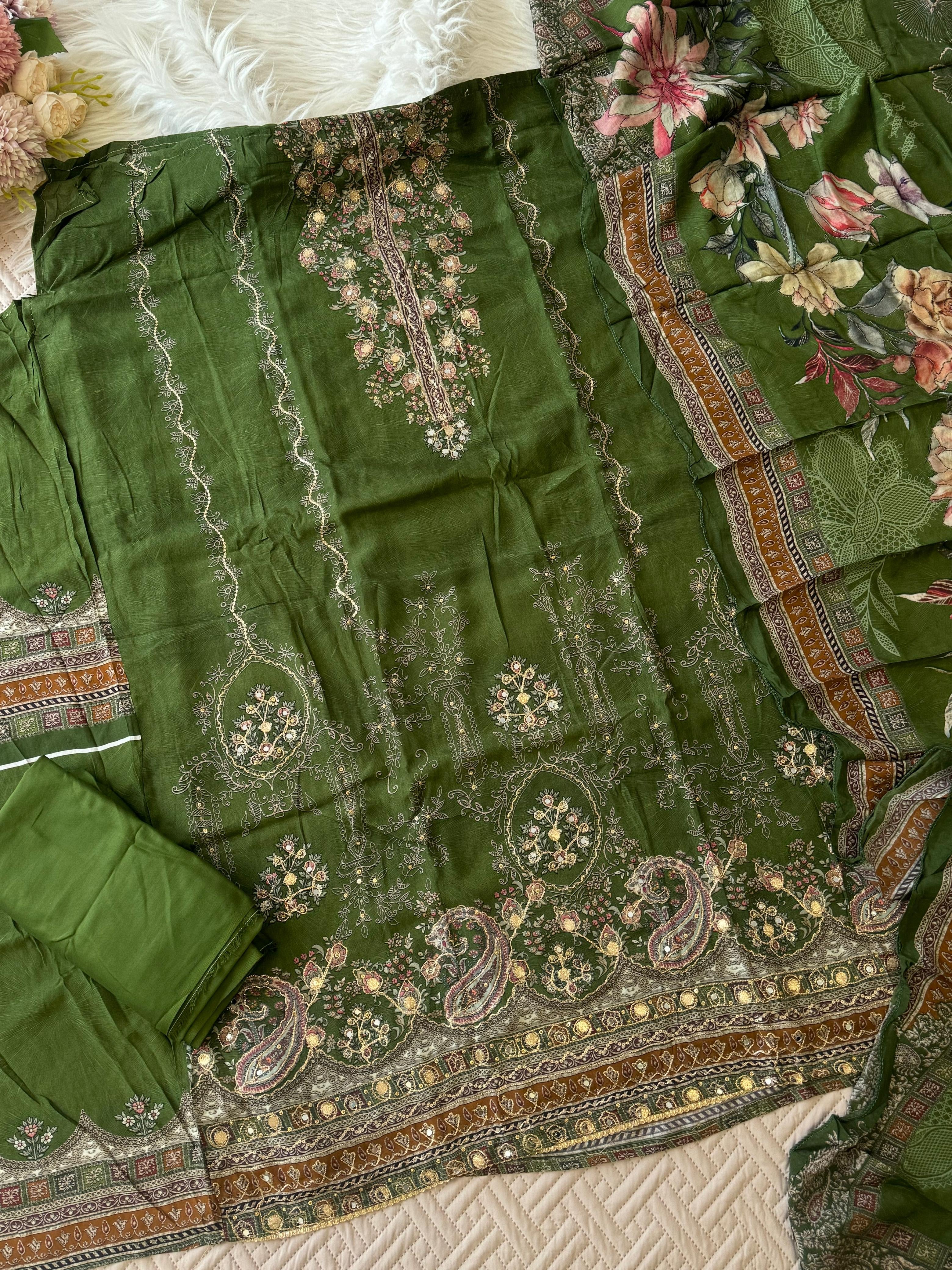 Premium viscous muslin suit-246