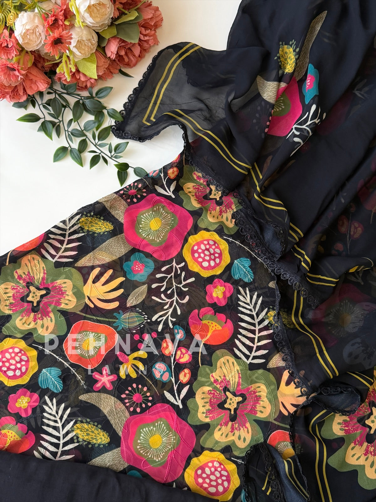 Floral Embroidered Unstitched Suit 4367