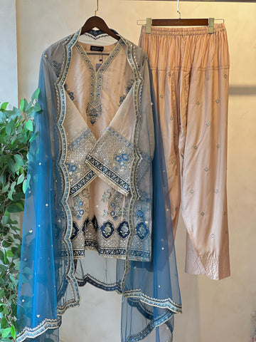 Sadabahar Organza Heavy Handworked Suit