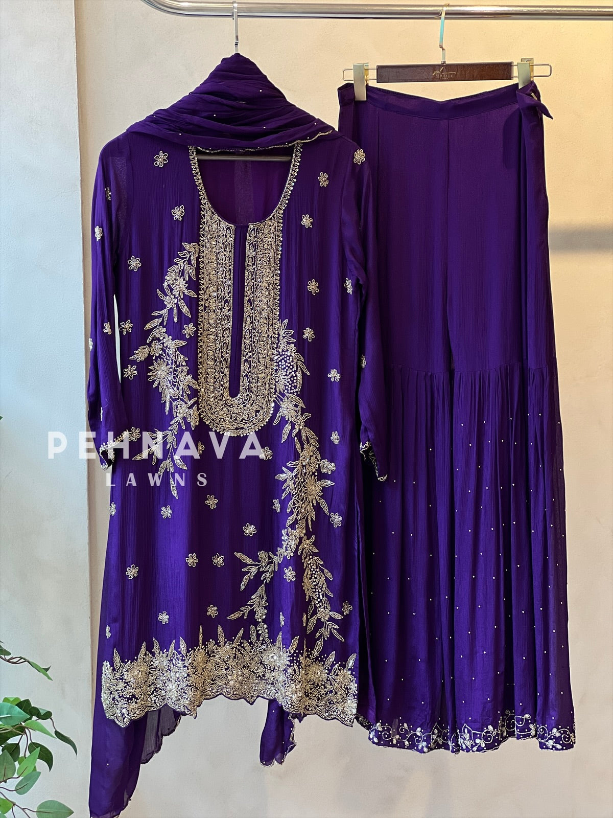 Premium hand worked sharara suit