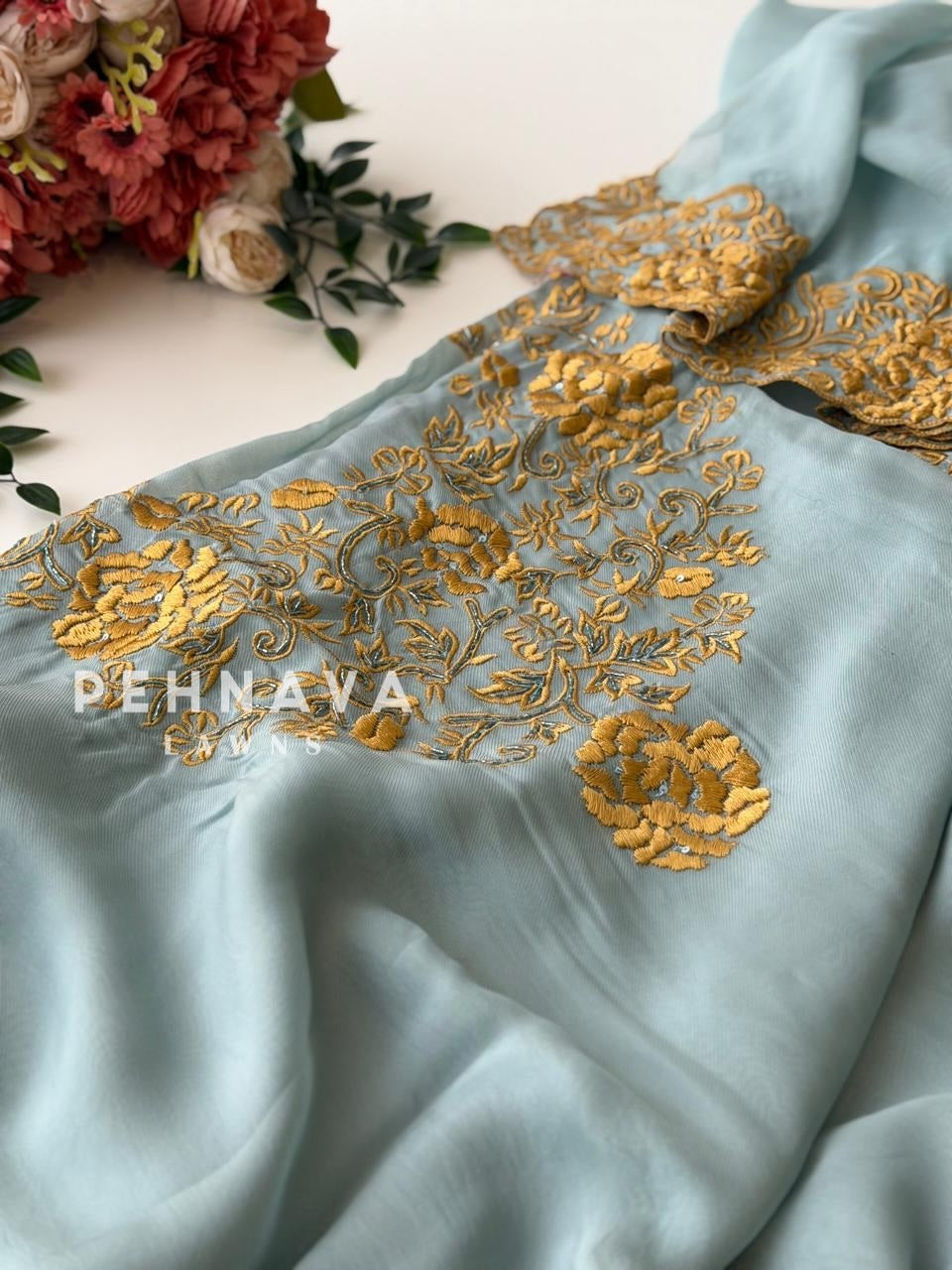 Premium Floral Embroidered Unstitched Suit
