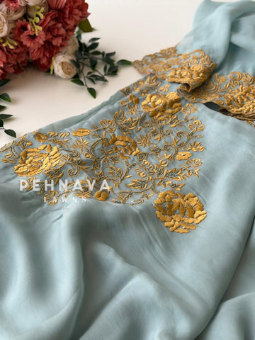 Premium Floral Embroidered Unstitched Suit