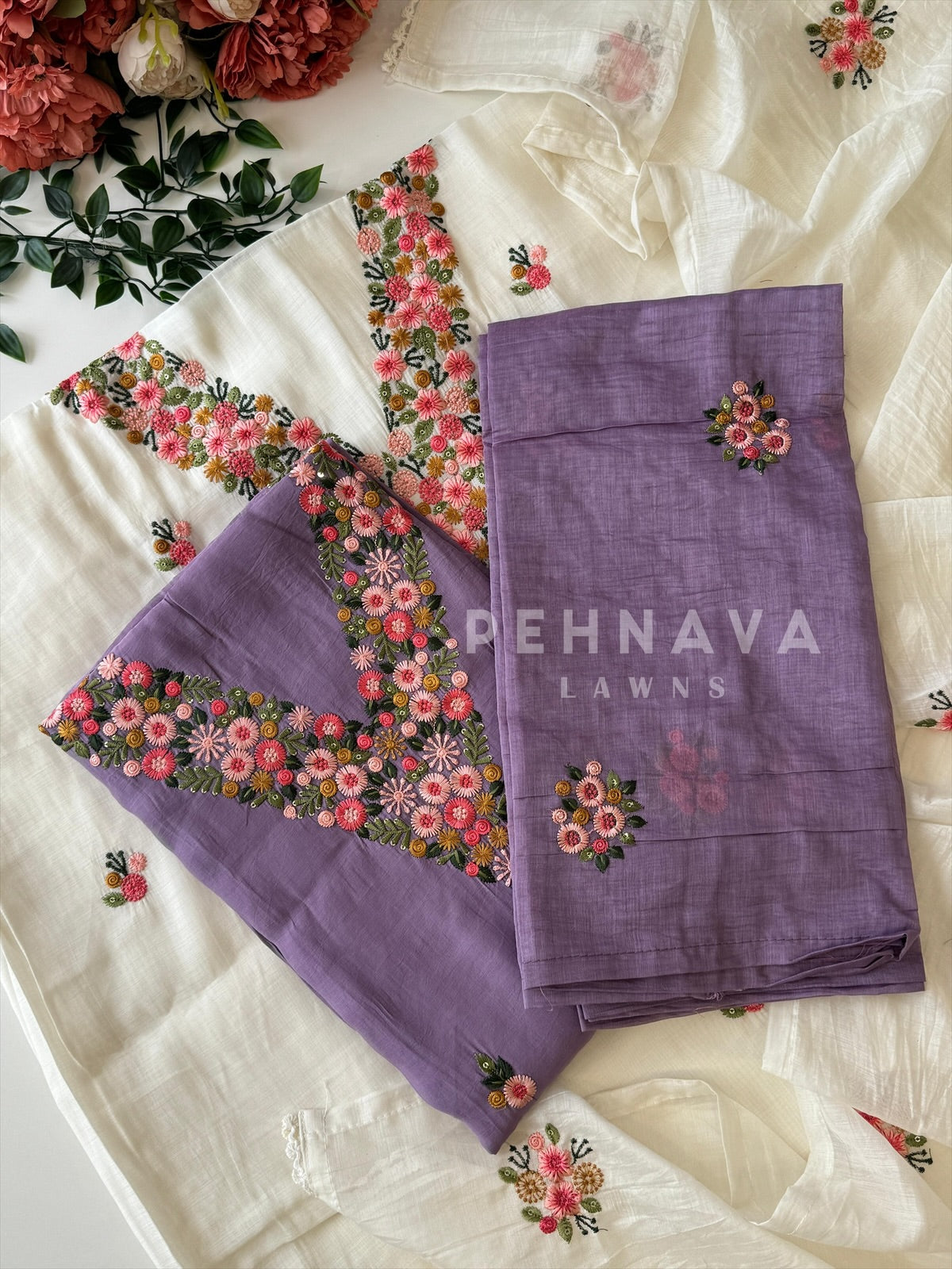 Embroidery Rich Dress Material 12708 - Pehnava Lawns