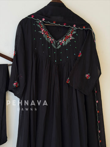Thread Embroidered Cotton Suit Set-B275