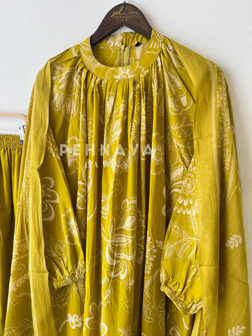 Mustard EthnicThree Piece Suit