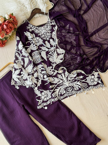 Party Wear Chiffon Georgette Suit Set-Colour Options - Pehnava Lawns