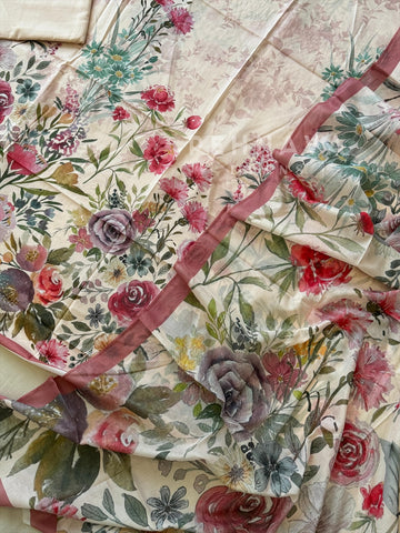 Premium Khaadi Sleeve Embroideres Lawn Suit-KS05