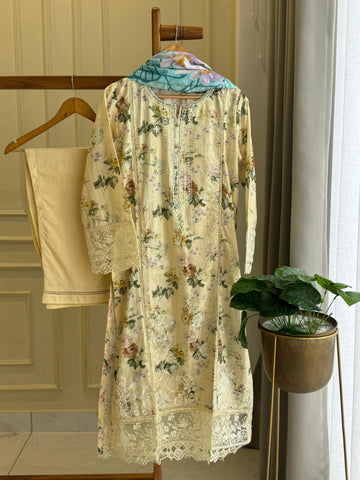 Premium Hand Embroidery Lawn Suit-6