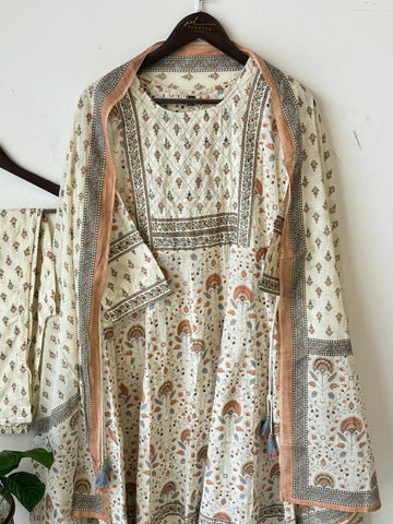 Off-White Patterned Suit-18545 - Pehnava Lawns
