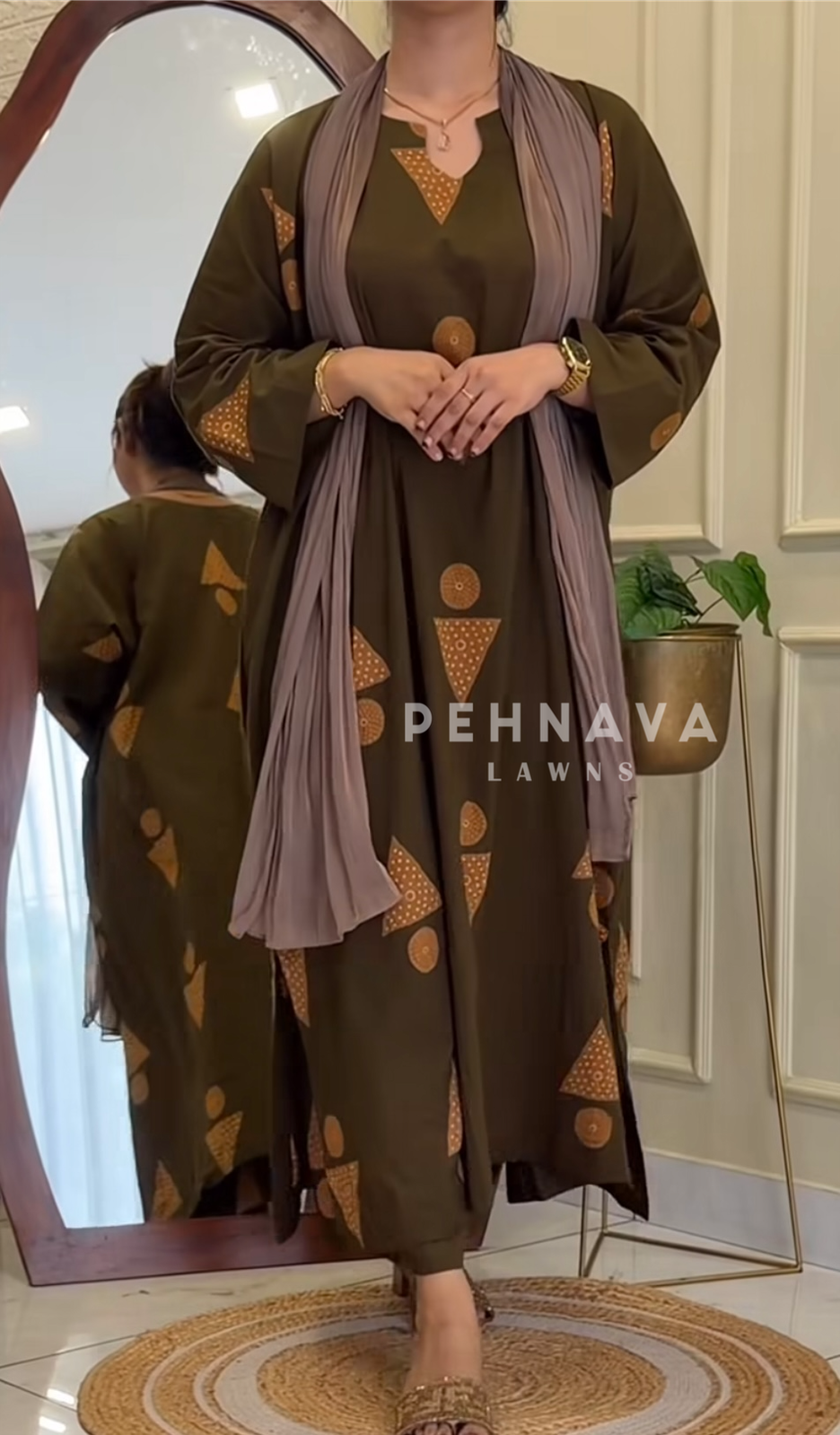Daily Wear Cotton Printed Suit Set 4808 - Pehnava Lawns