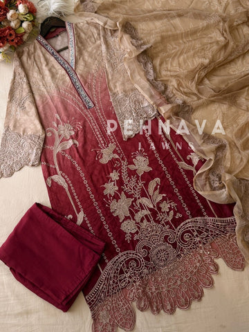 Cut Work Stitched Suit 1831