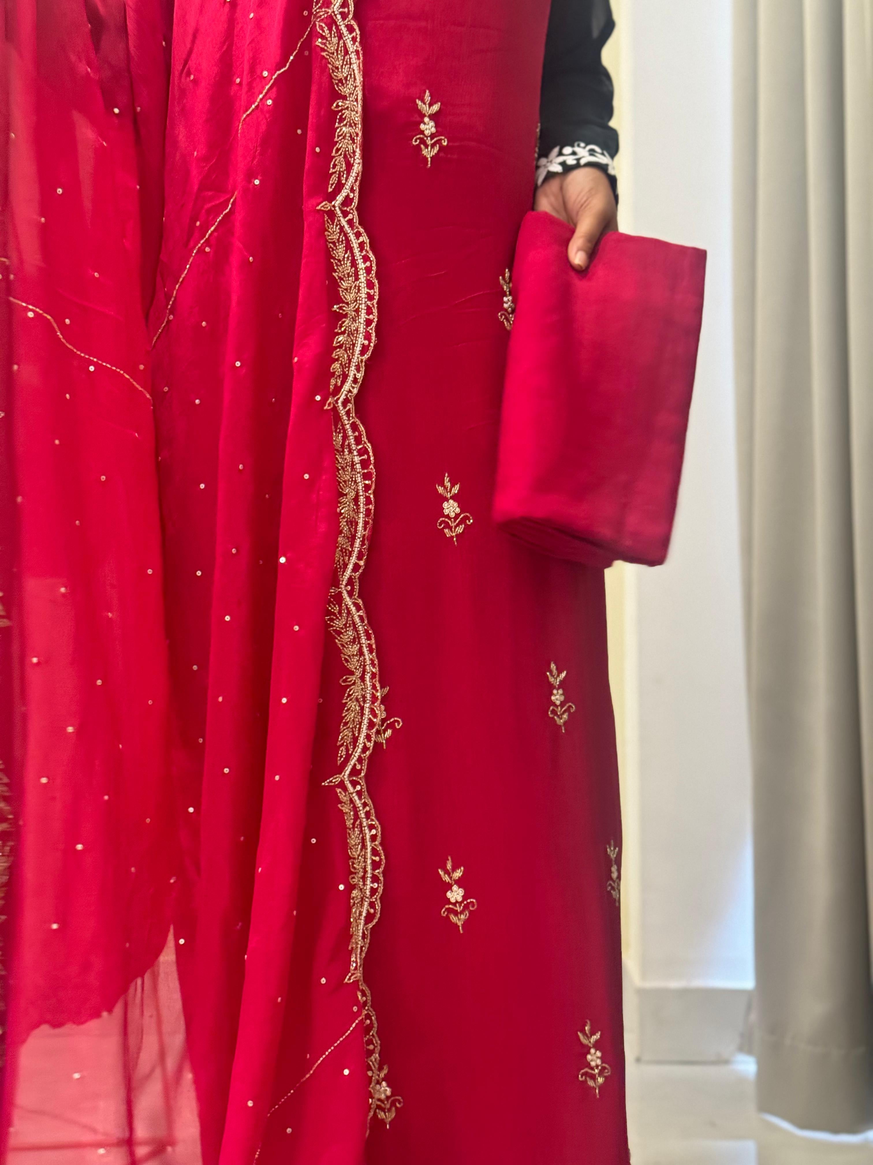 Pure Chinnon handworked Un-stitched suit-1628