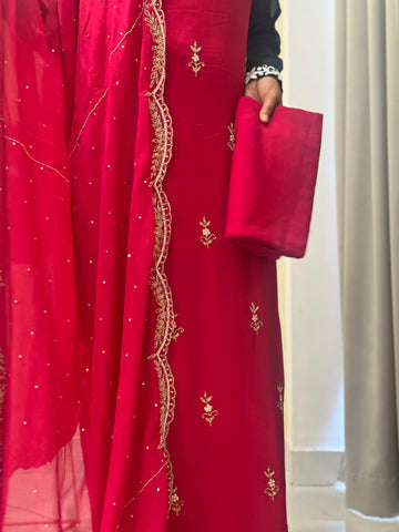 Pure Chinnon handworked Un-stitched suit-1628