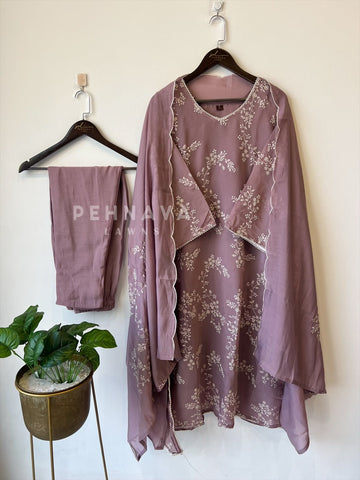 Elegant Embroidered Chanderi Suit-12818