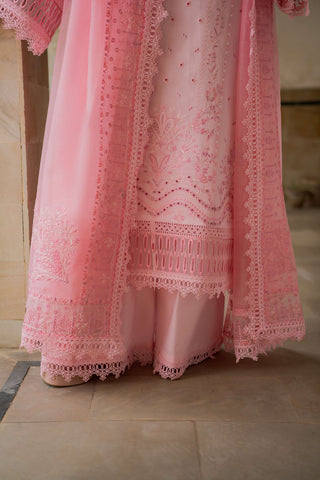 Azzal luxurious stitched embroidered suit - CORAL - Pehnava Lawns