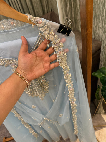 Premium chiffon handwork semi-stitched suit-1078N