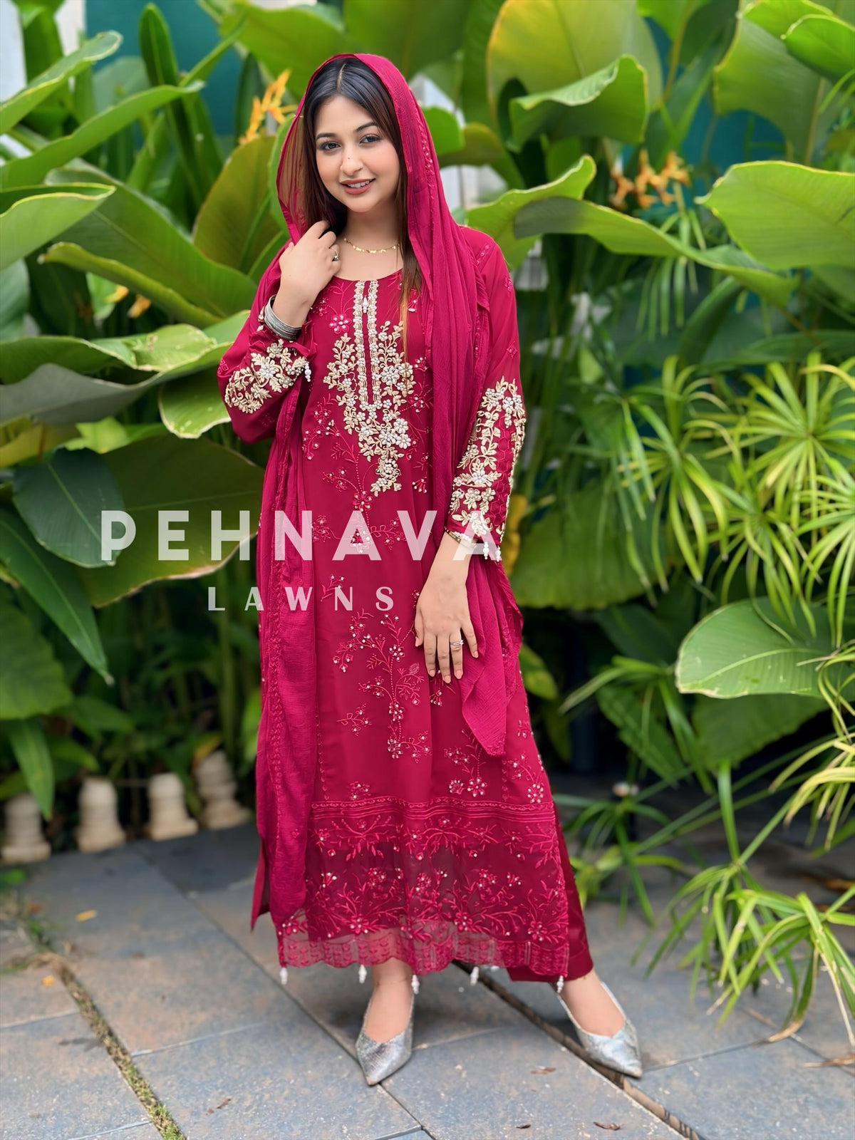 Georgette embroidered party wear