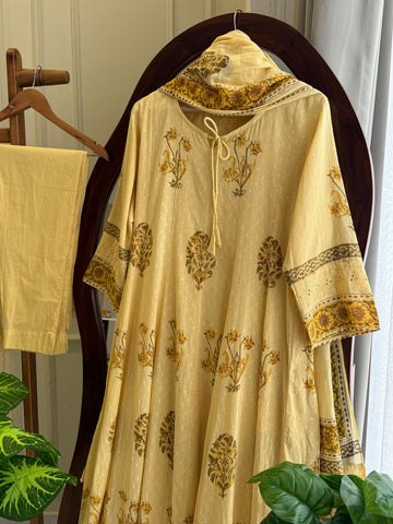 Floral pleated Anarkali Dress