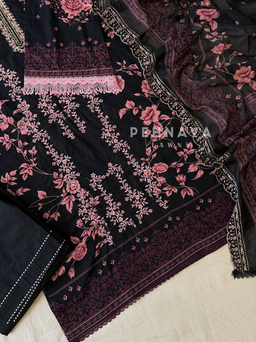 Signature Embroidered lawn Unstitched Suit 3648