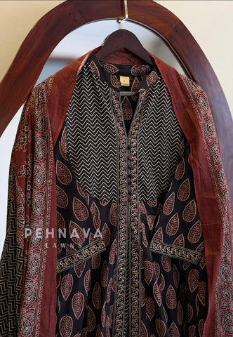 Ajrak Print A-Line Suit Set 11021-24