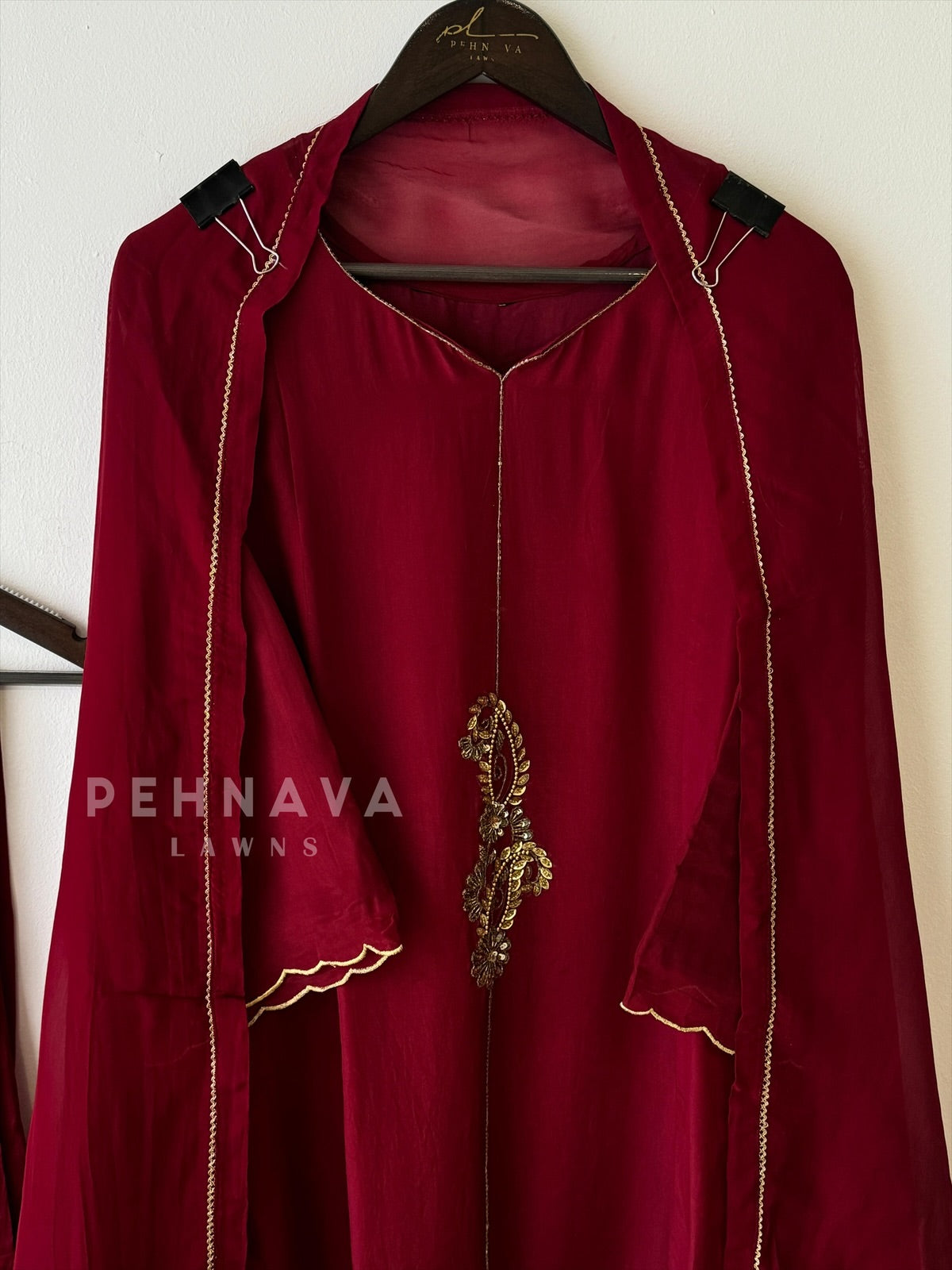 Maroon Handwork Suit-2450 - Pehnava Lawns