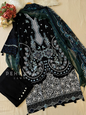 Semi-stitched Embroidered Rayon Suit 1452