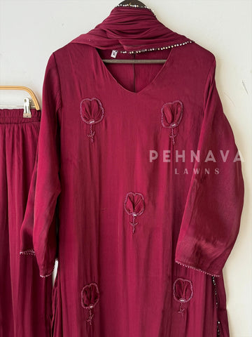 Shimmer A-line 3 peice Suit-3617 - Pehnava Lawns