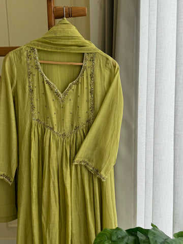 Pure Mul-chandheri Handworked Suit