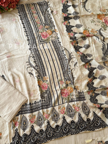 Muslin Unstitched Suit-KT-342 - Pehnava Lawns