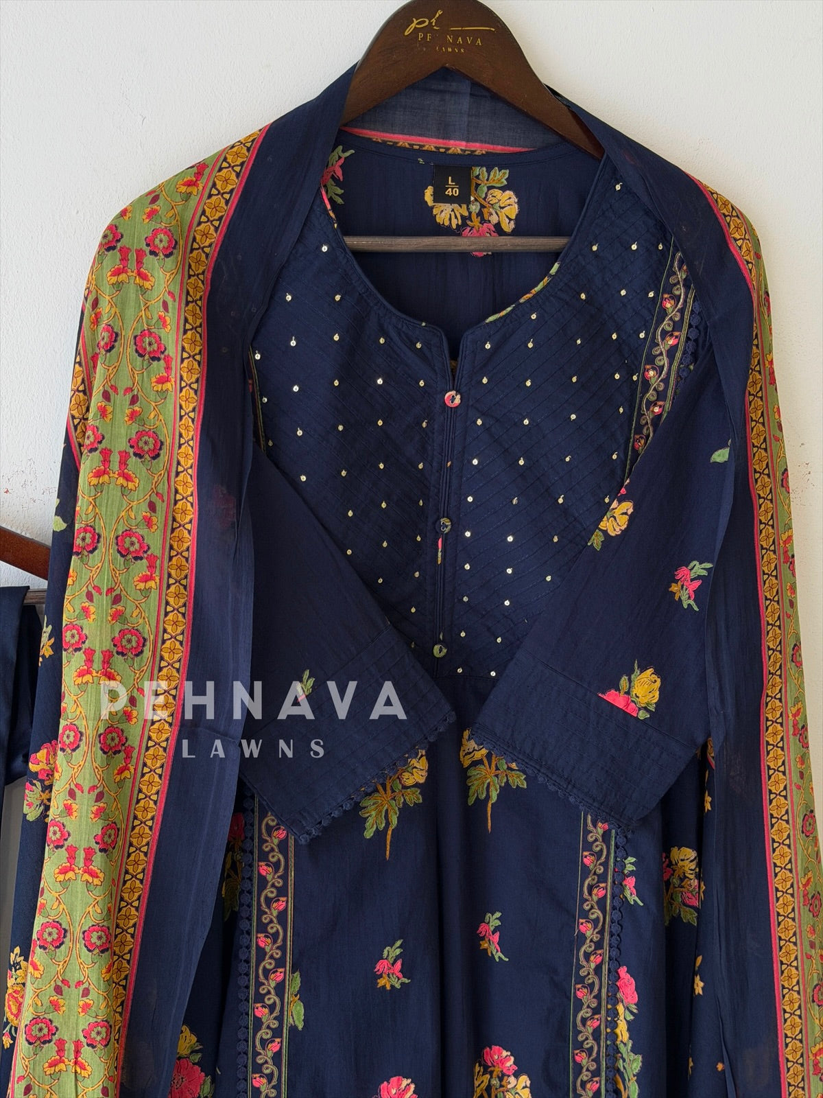 Pin-Tuck Floral Printed Suit 2596