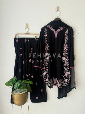 Floral Embroidered farshi Salwar -261 - Pehnava Lawns