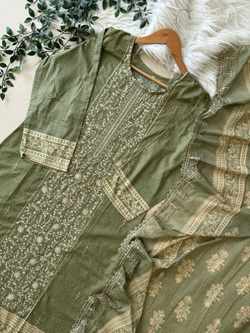 Cotton Embroidered Suit Ft.Cotton Duppatta-3605