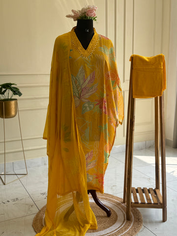 Muslin with embroidered neck -16253-A70