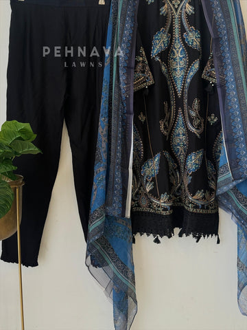 Floral Embroidered Rayon Suit