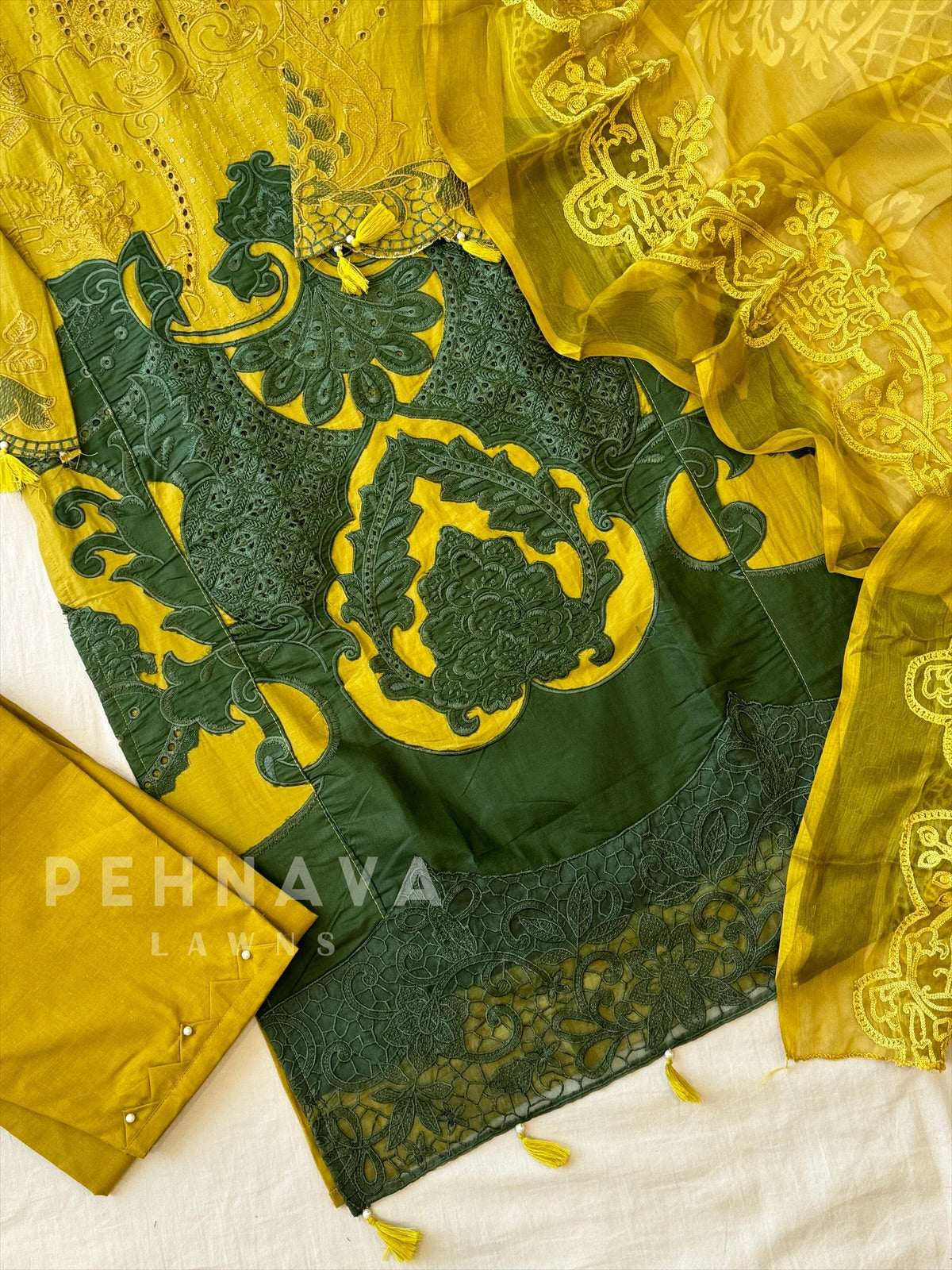 Multi Shaded Suit With Appliqué Design 1286