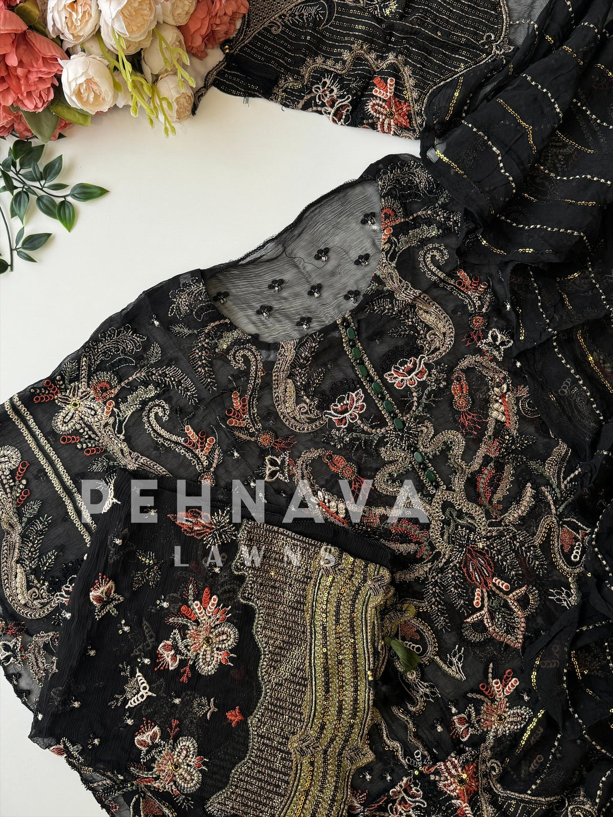 Heavy Embroidery Chiffon Suit
