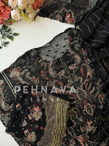 Heavy Embroidery Chiffon Suit