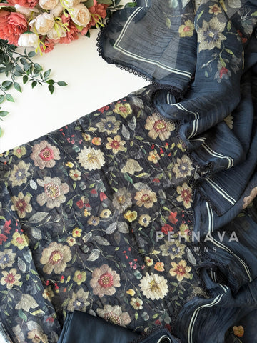 Floral Embroidered Unstitched Suit 4127