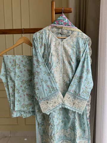 Signature Lawn Suit Featuring Cutwork-5