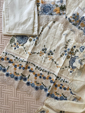 Cotton Embroidered Suit-2251