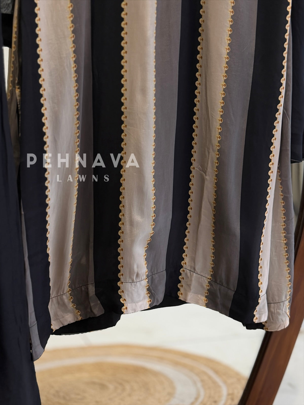 Striped Crepe Suit Set