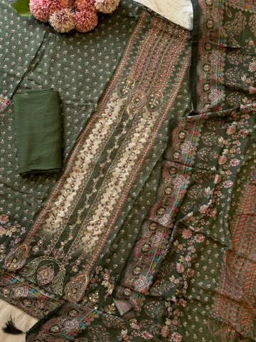 Dual Coloured Muslin Suit-228
