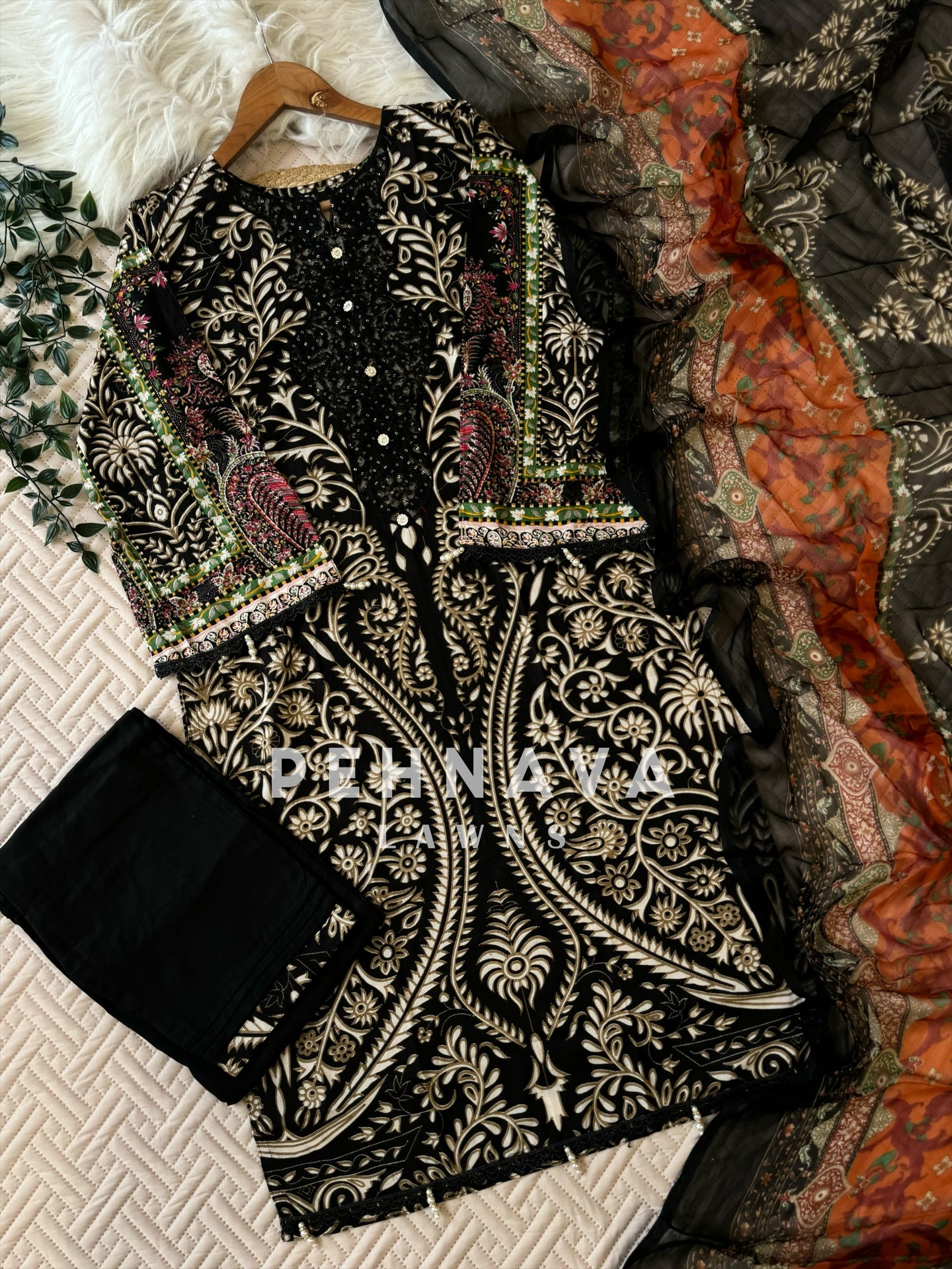 Black Casual Cotton Suit-1281