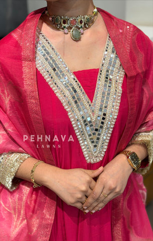 Mirror Detailed Anarkali Suit Set -Mahal 223