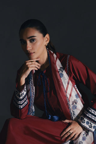 Lace Detail Crepe Suit Set - Pehnava Lawns