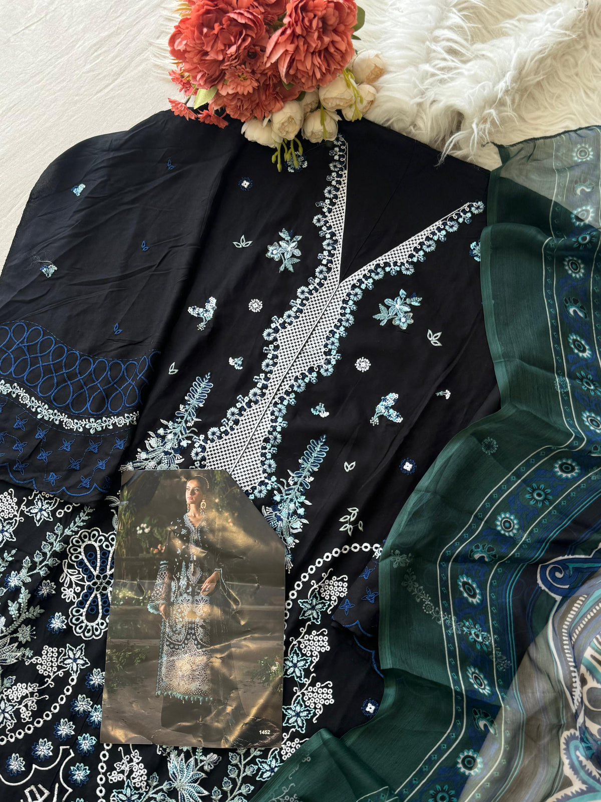 Semi-stitched Embroidered Rayon Suit 1452