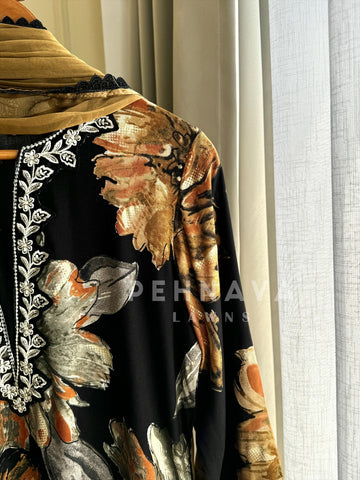 Floral Embroidery Kurtha set