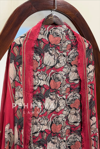 Floral Embroidered Unstitched Suit