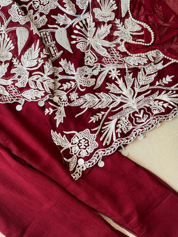 Party Wear Chiffon Georgette Suit Set-Colour Options - Pehnava Lawns